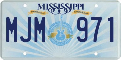 MS license plate MJM971
