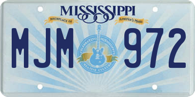 MS license plate MJM972