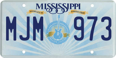 MS license plate MJM973