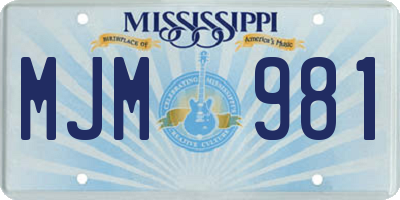 MS license plate MJM981