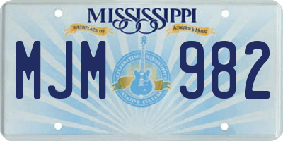 MS license plate MJM982