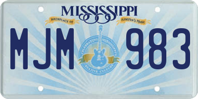 MS license plate MJM983
