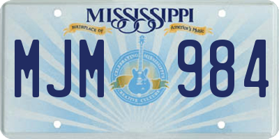 MS license plate MJM984