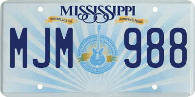 MS license plate MJM988