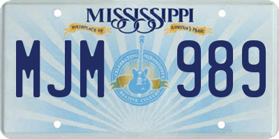 MS license plate MJM989