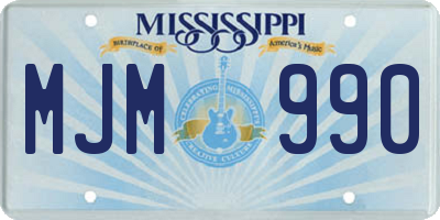 MS license plate MJM990