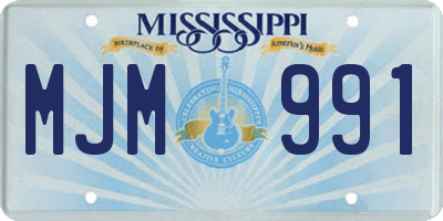 MS license plate MJM991