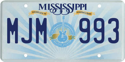 MS license plate MJM993