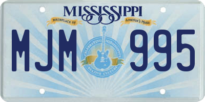 MS license plate MJM995