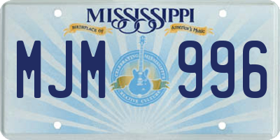 MS license plate MJM996