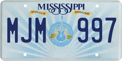 MS license plate MJM997