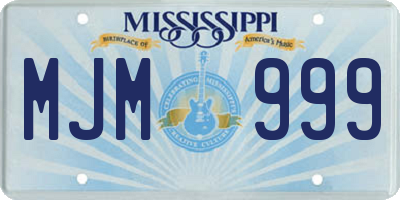 MS license plate MJM999