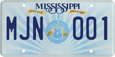 MS license plate MJN001