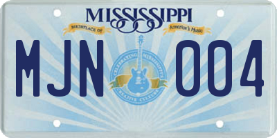 MS license plate MJN004