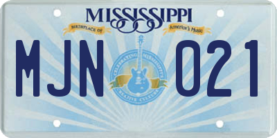 MS license plate MJN021