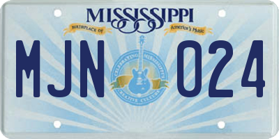 MS license plate MJN024
