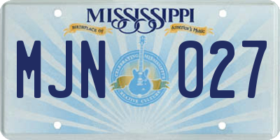 MS license plate MJN027