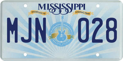 MS license plate MJN028