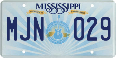 MS license plate MJN029