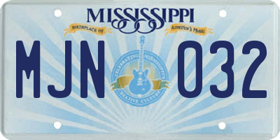 MS license plate MJN032