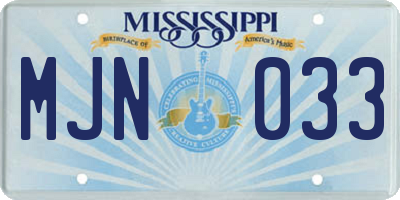 MS license plate MJN033