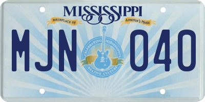 MS license plate MJN040