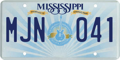 MS license plate MJN041