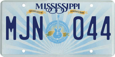 MS license plate MJN044