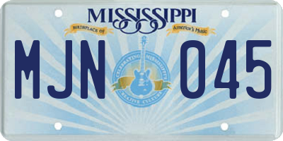 MS license plate MJN045