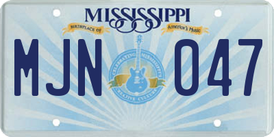 MS license plate MJN047
