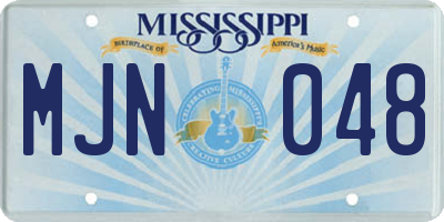 MS license plate MJN048