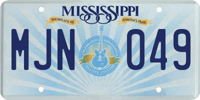 MS license plate MJN049