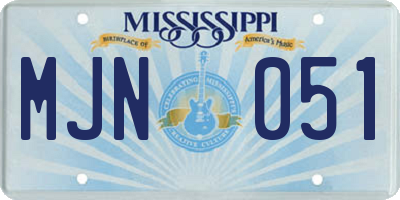 MS license plate MJN051