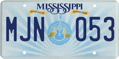 MS license plate MJN053
