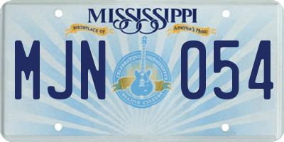 MS license plate MJN054