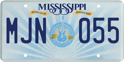 MS license plate MJN055