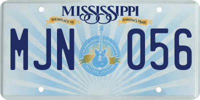 MS license plate MJN056