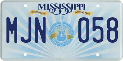 MS license plate MJN058