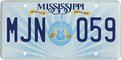 MS license plate MJN059