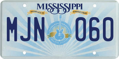 MS license plate MJN060