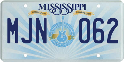 MS license plate MJN062
