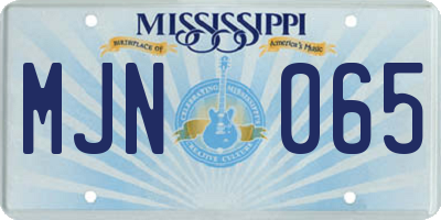 MS license plate MJN065