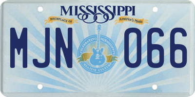 MS license plate MJN066