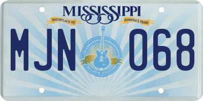 MS license plate MJN068