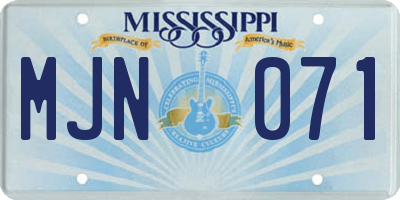 MS license plate MJN071
