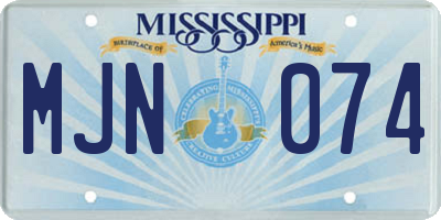 MS license plate MJN074