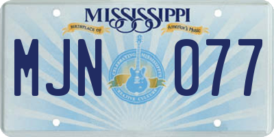 MS license plate MJN077