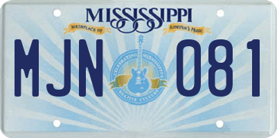 MS license plate MJN081