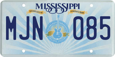 MS license plate MJN085