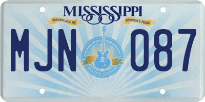 MS license plate MJN087
